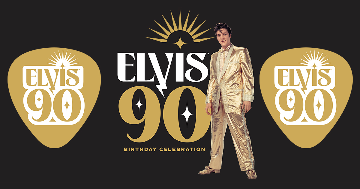 Elvis in Gold Lame Suit for 90th Birthday