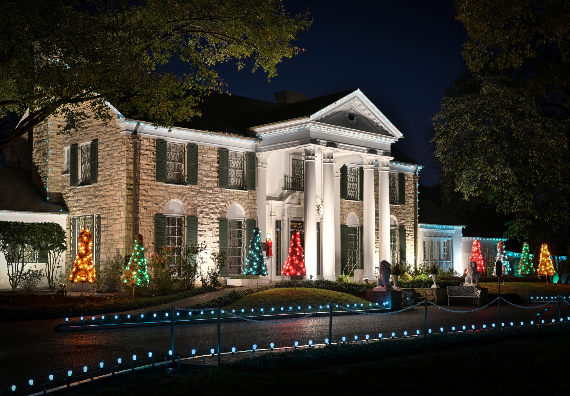 Graceland decorated for Christmas