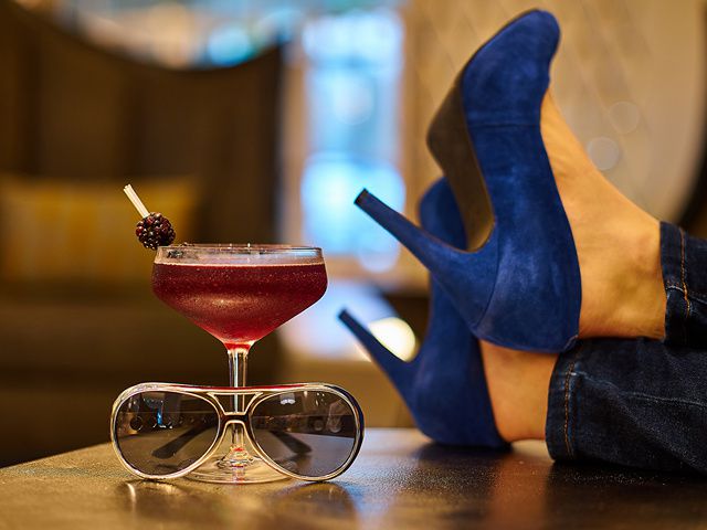 Guest-House-at-Graceland-Dining-Cocktail-Glasses-Blue-Suede-Shoes | The Guest House at Graceland