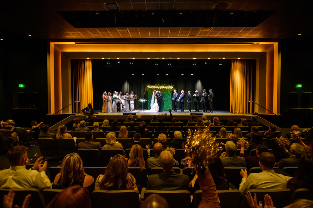 wedding stage guest house graceland photo by maddie moree